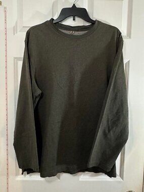 Covington Mens Olive Green Crew Neck Long Sleeve T-Shirt Cotton Size XL